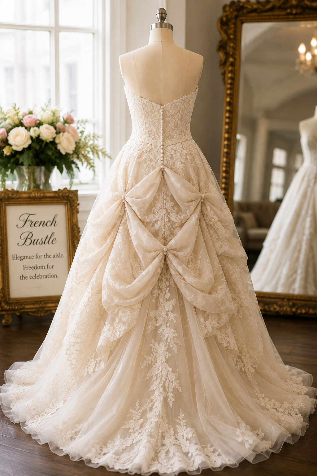 How to Bustle a Wedding Dress: French, American & Austrian Styles